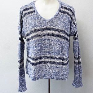 Mossimo Blue Stripes Knitted Top - Size XS
